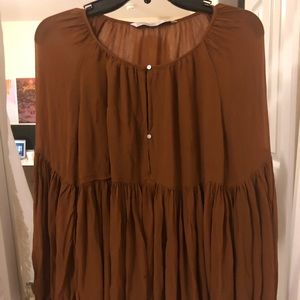 Zara Rusty/Brown Blouse Top